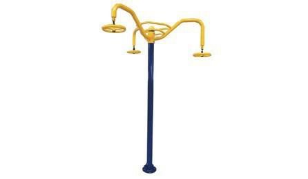 ALONGADOR COM TRES ALTURAS, EM TUBO DE ACO CARBONO, PINTURA NO PROCESSO ELETROSTATICO - EQUIPAMENTO DE GINASTICA PARA ACADEMIA AO AR LIVRE / ACADEMIA DA TERCEIRA IDADE - ATI