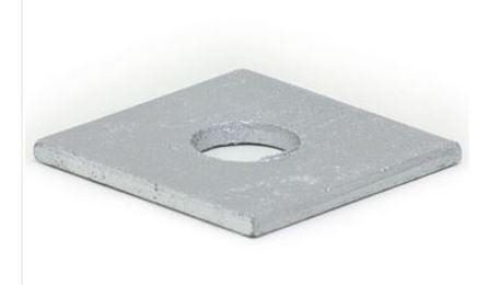 Foto do insumo SINAPI 379 — ARRUELA QUADRADA EM ACO GALVANIZADO, DIMENSAO = 38 MM, ESPESSURA = 3MM, DIAMETRO