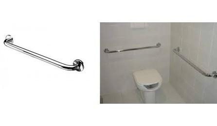 BARRA DE APOIO RETA, EM ACO INOX POLIDO, COMPRIMENTO 60CM, DIAMETRO MINIMO 3 CM