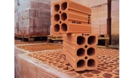 Foto do insumo SINAPI 44458 — BLOCO CERAMICO / TIJOLO VAZADO PARA ALVENARIA DE VEDACAO, 6 FUROS NA HORIZONTAL 