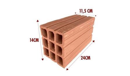 Foto do insumo SINAPI 44459 — BLOCO CERAMICO / TIJOLO VAZADO PARA ALVENARIA DE VEDACAO, 9 FUROS NA HORIZONTAL 