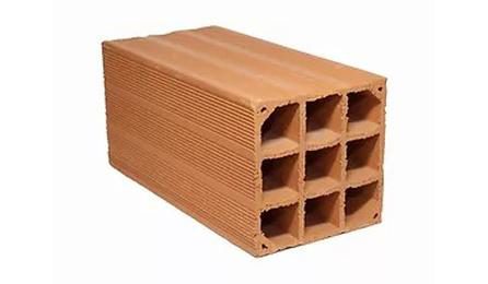 Foto do insumo SINAPI 44465 — BLOCO CERAMICO / TIJOLO VAZADO PARA ALVENARIA DE VEDACAO, 9 FUROS NA HORIZONTAL 