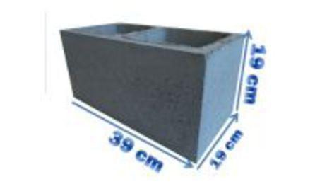 Foto do insumo SINAPI 654 — BLOCO DE VEDACAO DE CONCRETO 19 X 19 X 39 CM (CLASSE C - NBR 6136)
