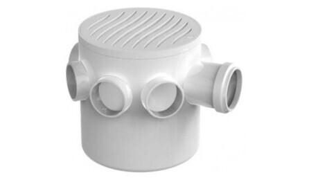 Foto do insumo SINAPI 11717 — CAIXA SIFONADA, PVC, 150 X 150 X 50 MM, COM GRELHA REDONDA, BRANCA