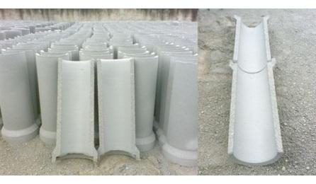 Foto do insumo SINAPI 10545 — CALHA/CANALETA DE CONCRETO SIMPLES, TIPO MEIA CANA, DIAMETRO DE 80 CM, PARA AGUA