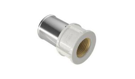 CONECTOR/ADAPTADOR FIXO, ROSCA FEMEA, EM PLASTICO, DN 20 MM X 1/2", PARA CONEXAO COM CRIMPAGEM, EM TUBO PEX PARA INST. AGUA QUENTE/FRIA