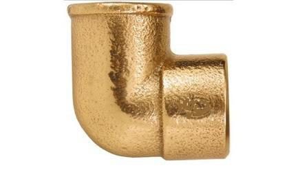 Foto do insumo SINAPI 39870 — COTOVELO BRONZE/LATAO SEM ANEL DE SOLDA, BOLSA X ROSCA F, 22MM X 1/2"