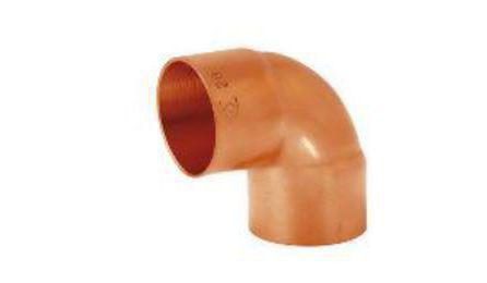 Foto do insumo SINAPI 12719 — COTOVELO DE COBRE 90 GRAUS SEM ANEL DE SOLDA, BOLSA X BOLSA, 54 MM