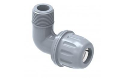 COTOVELO/JOELHO COM ADAPTADOR, 90 GRAUS, EM POLIPROPILENO, PN 16, PARA TUBOS PEAD, 32 MM X 1" - LIGACAO PREDIAL DE AGUA