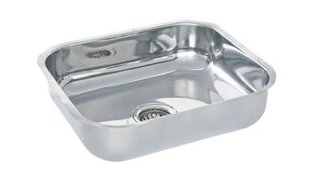 Foto do insumo SINAPI 1744 — CUBA ACO INOX (AISI 304) DE EMBUTIR COM VALVULA 3 1/2", DE *40 X 34 X 12* CM