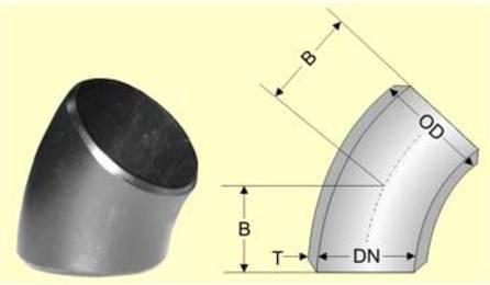 CURVA 45 GRAUS EM ACO CARBONO, SOLDAVEL, PRESSAO 3.000 LBS, DN 2 1/2"