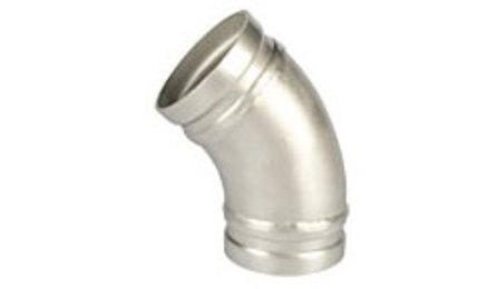 CURVA 45 GRAUS RANHURADA EM FERRO FUNDIDO, DN 65 MM (2 1/2")