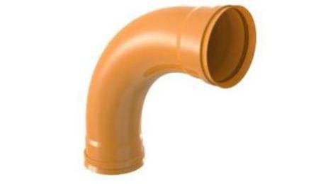 Foto do insumo SINAPI 42694 — CURVA PVC, BB, JE, 90 GRAUS, DN 250 MM, PARA TUBO CORRUGADO E/OU LISO, REDE COLE