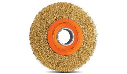 Foto do insumo SINAPI 44538 — ESCOVA CIRCULAR EM ACO LATONADO, 6 X 1" (DIAMETRO X ESPESSURA), FURO DE 1 1/4", 