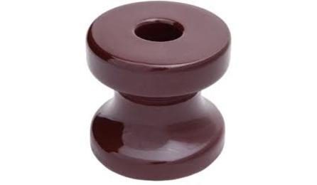 ISOLADOR DE PORCELANA, TIPO ROLDANA, DIMENSOES DE *72* X *72* MM, PARA USO EM BAIXA TENSAO