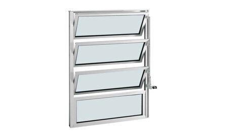 Foto do insumo SINAPI 34377 — JANELA BASCULANTE, EM ALUMINIO PERFIL 20, 80 X 60 CM (A X L), 4 FLS (1 FIXA E 3 
