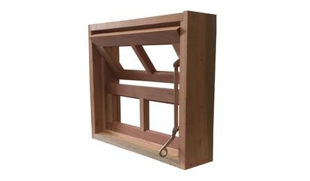 Foto do insumo SINAPI 40662 — JANELA BASCULANTE EM MADEIRA PINUS/ EUCALIPTO/ TAUARI/ VIROLA OU EQUIVALENTE DA 