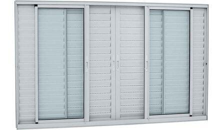 Foto do insumo SINAPI 44399 — JANELA VENEZIANA DE CORRER, EM ALUMINIO PERFIL 25, 100 X 150 CM (A X L), 6 FLS (