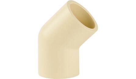 JOELHO CPVC, SOLDAVEL, 45 GRAUS, 22 MM, PARA AGUA QUENTE