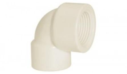 Foto do insumo SINAPI 3496 — JOELHO DE REDUCAO, PVC, ROSCAVEL, 90 GRAUS, 3/4" X 1/2", COR BRANCA, PARA AGUA F