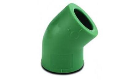 Foto do insumo SINAPI 38987 — JOELHO PPR 45 GRAUS, SOLDAVEL, F/F, DN 40 MM, PARA AQUA QUENTE E FRIA PREDIAL