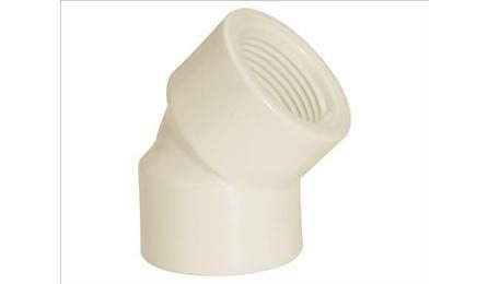 Foto do insumo SINAPI 3475 — JOELHO PVC, ROSCAVEL, 45 GRAUS, 1/2", COR BRANCA, PARA AGUA FRIA PREDIAL