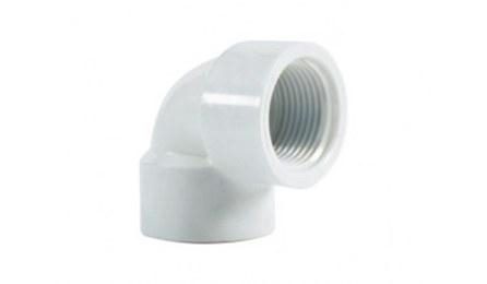 Foto do insumo SINAPI 3482 — JOELHO PVC, ROSCAVEL, 90 GRAUS, 1", COR BRANCA, PARA AGUA FRIA PREDIAL