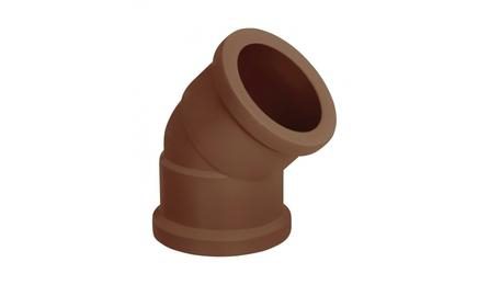 Foto do insumo SINAPI 3477 — JOELHO, PVC SOLDAVEL, 45 GRAUS, 60 MM, COR MARROM, PARA AGUA FRIA PREDIAL