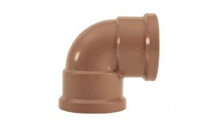 Foto do insumo SINAPI 3511 — JOELHO, PVC SOLDAVEL, 90 GRAUS, 75 MM, COR MARROM, PARA AGUA FRIA PREDIAL