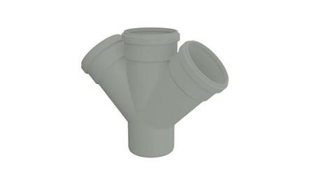 Foto do insumo SINAPI 20139 — JUNCAO DUPLA, PVC SERIE R, DN 100 X 100 X 100 MM, PARA ESGOTO PREDIAL