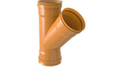 Foto do insumo SINAPI 42696 — JUNCAO, PVC, 45 GRAUS, JE, BBB, DN 150 MM, PARA TUBO CORRUGADO E/OU LISO, REDE C