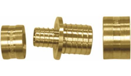 LUVA/UNIAO DE REDUCAO METALICA, PARA CONEXAO COM ANEL DESLIZANTE, DN 20 X 16 MM, EM TUBO PEX PARA INST. AGUA QUENTE/FRIA