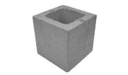 Foto do insumo SINAPI 34771 — MEIO BLOCO DE VEDACAO DE CONCRETO 19 X 19 X 19 CM (CLASSE C - NBR 6136)