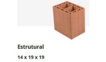 Foto do insumo SINAPI 34781 — MEIO BLOCO ESTRUTURAL CERAMICO DE 14 X 19 X 19 CM (L X A X C) E 6,0 MPA