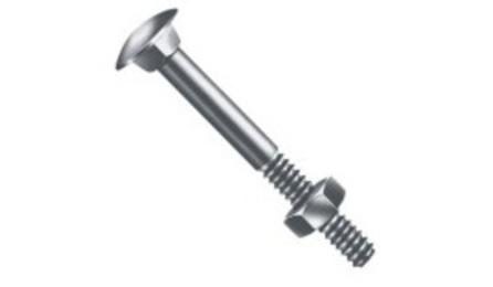 PARAFUSO FRANCES ZINCADO, DIAMETRO 1/2", COMPRIMENTO 12", COM PORCA E ARRUELA LISA MEDIA