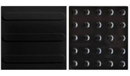 Foto do insumo SINAPI 38185 — PISO TATIL DE ALERTA OU DIRECIONAL, DE BORRACHA, PRETO, 25 X 25 CM, E = 12 MM, P