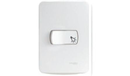 Foto do insumo SINAPI 38067 — PULSADOR MINUTERIA 10A, 250V, CONJUNTO MONTADO PARA EMBUTIR 4" X 2" (PLACA + SUP