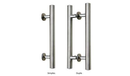 Foto do insumo SINAPI 38168 — PUXADOR TUBULAR RETO DUPLO, EM ALUMINIO CROMADO, COMPRIMENTO DE APROX 400 MM E D