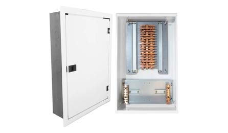 QUADRO DE DISTRIBUICAO COM BARRAMENTO TRIFASICO, DE EMBUTIR, EM CHAPA DE ACO GALVANIZADO, PARA 30 DISJUNTORES DIN, 150 A