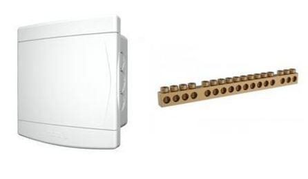 Foto do insumo SINAPI 39805 — QUADRO DE DISTRIBUICAO, EM PVC, DE EMBUTIR, COM BARRAMENTO TERRA / NEUTRO, PARA 