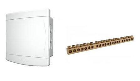 Foto do insumo SINAPI 39806 — QUADRO DE DISTRIBUICAO, EM PVC, DE EMBUTIR, COM BARRAMENTO TERRA / NEUTRO, PARA 