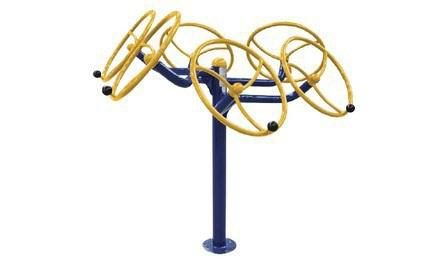 ROTACAO DIAGONAL DUPLA, APARELHO TRIPLO, EM TUBO DE ACO CARBONO, PINTURA NO PROCESSO ELETROSTATICO - EQUIPAMENTO DE GINASTICA PARA ACADEMIA AO AR LIVRE / ACADEMIA DA TERCEIRA IDADE - ATI