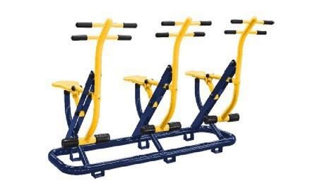 Foto do insumo SINAPI 42434 — SIMULADOR DE CAVALGADA TRIPLO, EM TUBO DE ACO CARBONO, PINTURA NO PROCESSO ELETR