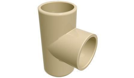 TE CPVC, SOLDAVEL, 90 GRAUS, 73 MM, PARA AGUA QUENTE PREDIAL