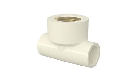 Foto do insumo SINAPI 38018 — TE DE TRANSICAO, CPVC, SOLDAVEL, 22 MM X 1/2", PARA AGUA QUENTE