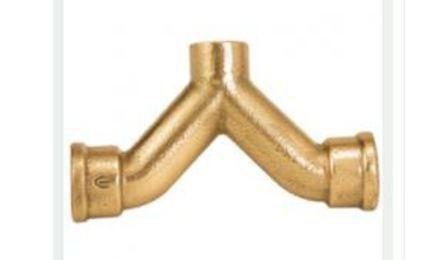 TE DUPLA CURVA BRONZE/LATAO SEM ANEL DE SOLDA, ROSCA F X BOLSA X ROSCA F, 3/4" X 22 X 3/4"