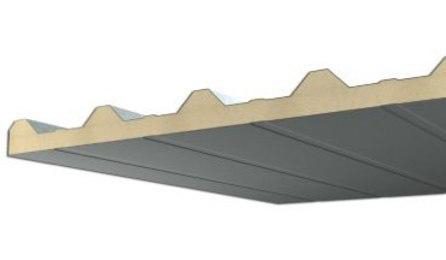 Foto do insumo SINAPI 39521 — TELHA TERMOISOLANTE REVESTIDA EM ACO GALVANIZADO, FACE SUPERIOR EM TELHA TRAPEZO