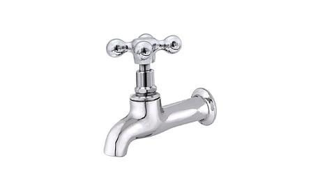 Foto do insumo SINAPI 13417 — TORNEIRA METALICA CROMADA CANO CURTO, SEM BICO, SEM AREJADOR, DE PAREDE, PARA TA