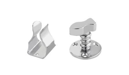 Foto do insumo SINAPI 11572 — TRAVA / PRENDEDOR DE PORTA, EM LATAO CROMADO, MONTADO EM PISO